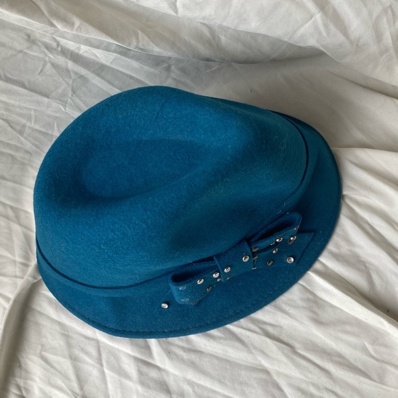 Blue/Teal 100% Wool Phandora Bucket Hat - Picture 3 of 6